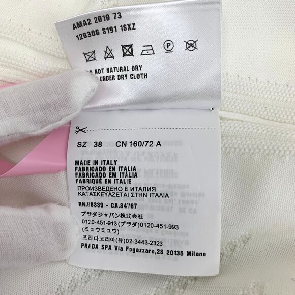 Prada White Ribbed Standneck Semi-Zip Sleeveless Knitted Vest Womens Size 38 S - Picture 3 of 8